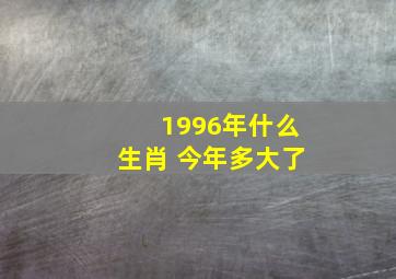 1996年什么生肖 今年多大了